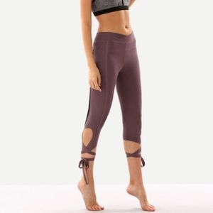 Lavender side tie leggings